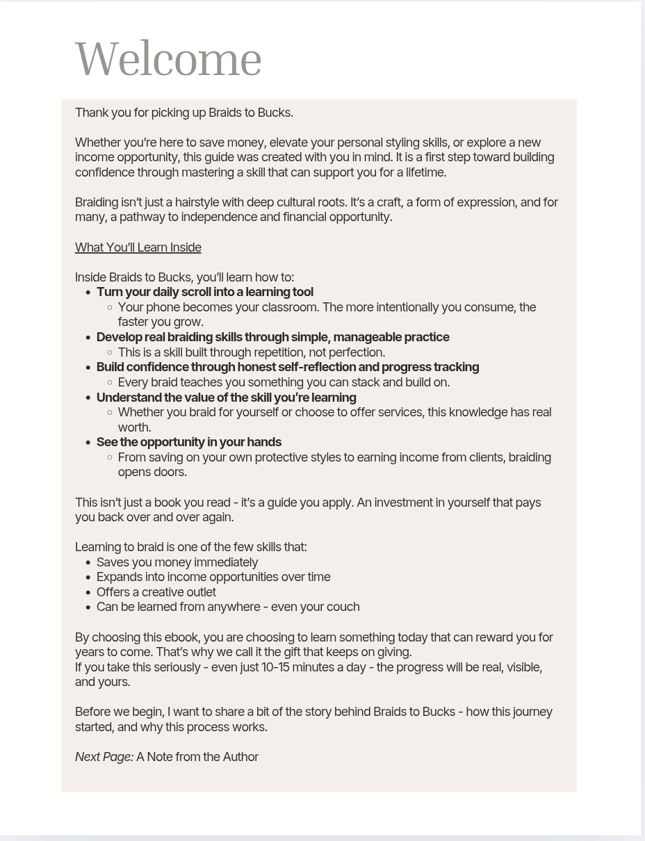 Welcome screen with text and interface elements on a smartphone